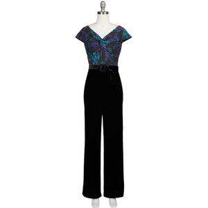 Monte Carlo Jumpsuit, J. Peterman - Floral/Black, Size 12